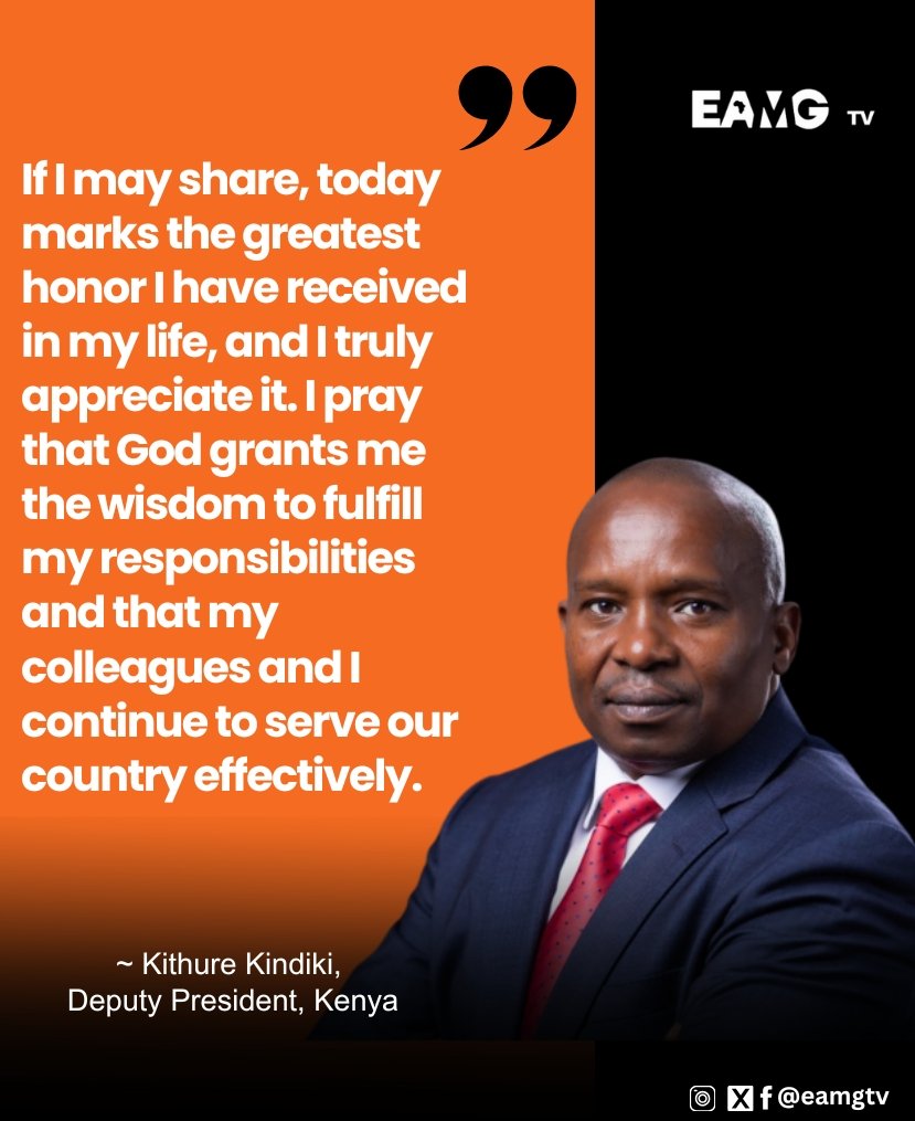 EAMGtv's tweet photo. Kenya's newly sworn-in Deputy President Kithure Kindiki shares his message to colleagues and the nation.

 [Follow @eamgtv] to stay updated

#EAMGtv  #KithureKindiki #KindikiInauguration #Kenya https://t.co/kMm4Vqmnz2