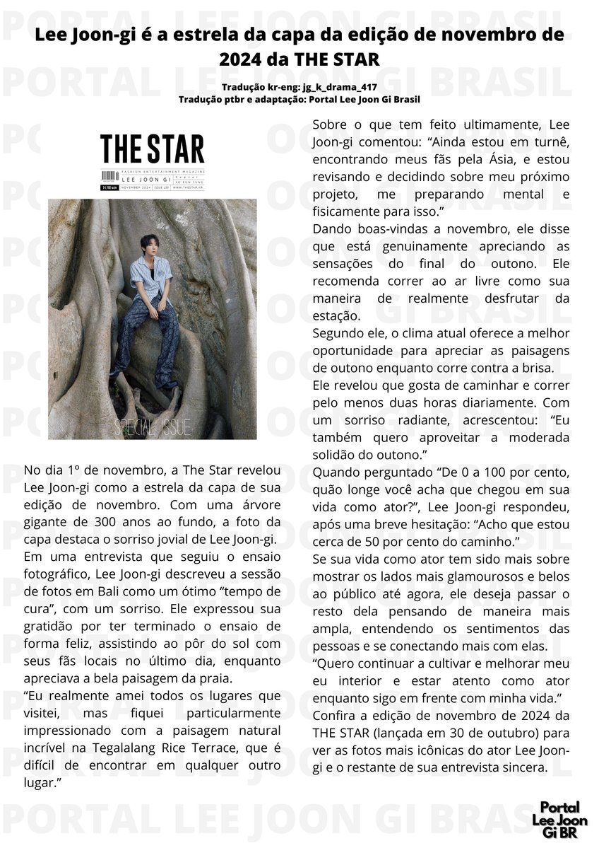 PortalJoonGiBR's tweet photo. 📰| 01.11.24 - NOVEMBRO COMEÇOU! Lee Joon-gi é a estrela da capa da edição de novembro de 2024 da THE STAR
🔗https://t.co/yvrYDGQvlc
©trad. kor-eng: jg_k_drama_417
#LeeJoonGi #이준기 https://t.co/sbIUinL5WL