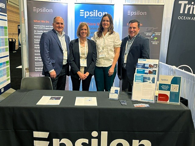 EpsilonAssoc's tweet photo. Wrapping up a fantastic week at the @USCleanPower  Offshore Wind Conference! Our team had a great time connecting with industry leaders, sharing insights, and showcasing Epsilon's expertise in offshore wind development. Thank you to everyone who stopped by our booth! https://t.co/vvMmyAE2mz