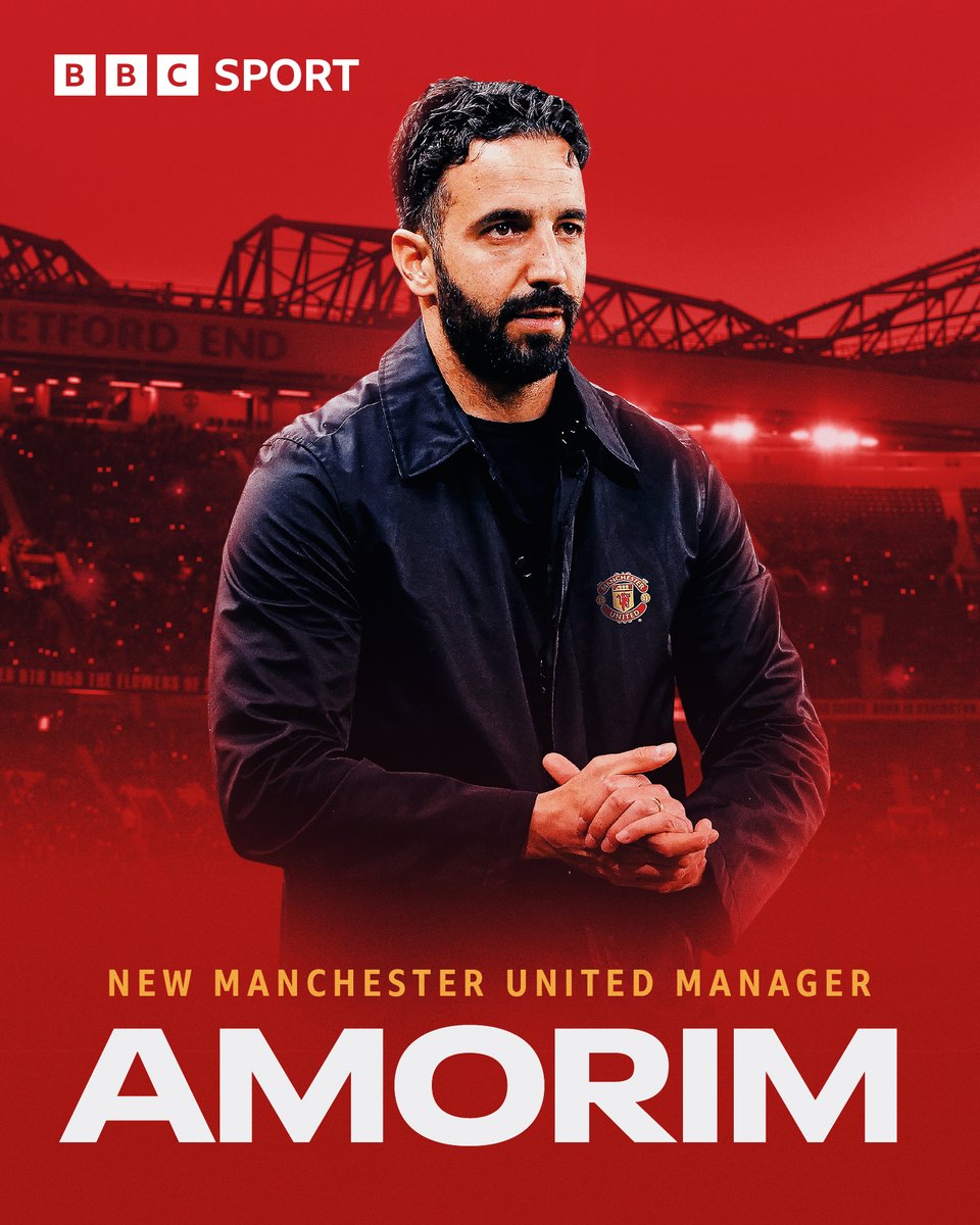 BBCSport's tweet photo. It's official! 🤝

Ruben Amorim is the new head coach of Manchester United.

#BBCFootball #MUFC https://t.co/A0WUrjXT5O