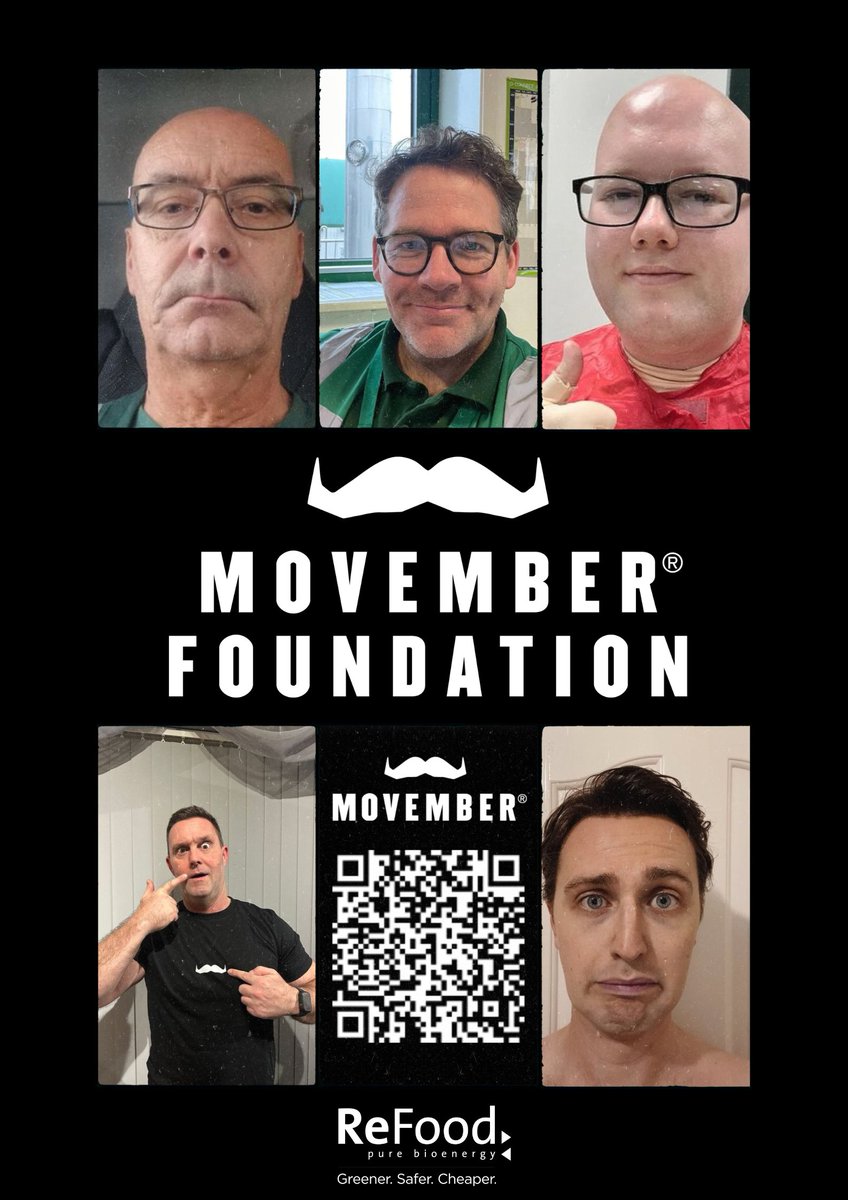 ReFood’s MoBro’s taking part in <a href="/MovemberUK/">Movember UK</a> have now braved the shave! 

Check back throughout the month for updates on their moustache progress as we raise awareness for men’s health.

Support them here bit.ly/48qwawi 

Thanks for helping make a difference!

#Movember