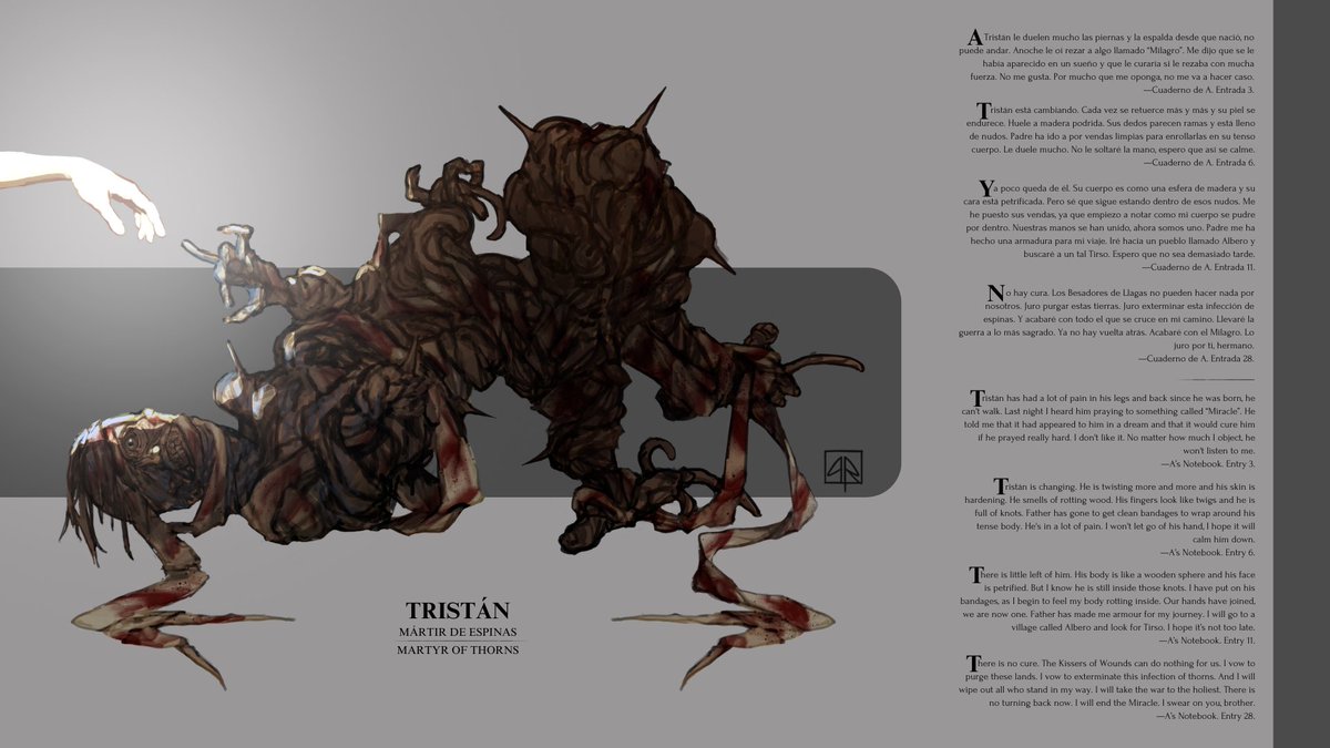 PabloRiveraArt's tweet photo. Blasphemous Fan Art. I wanted to design a character from Cvstodia. This is Aguerrida, a lonely sister with a single purpose. To end the Miracle.
@qapitan @cosmopod @TheGameKitchen
@BlasphemousGame
#Blasphemous #fanart #conceptart https://t.co/8ItB5yIx55