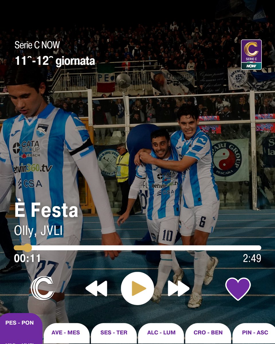 seriecofficial's tweet photo. 🎧 Riassunto musicale 1️⃣1️⃣^ e 1️⃣2️⃣^ giornata ▶️🎶

#weeklyplaylist #SerieCNOW https://t.co/MejeZ0Fa3R