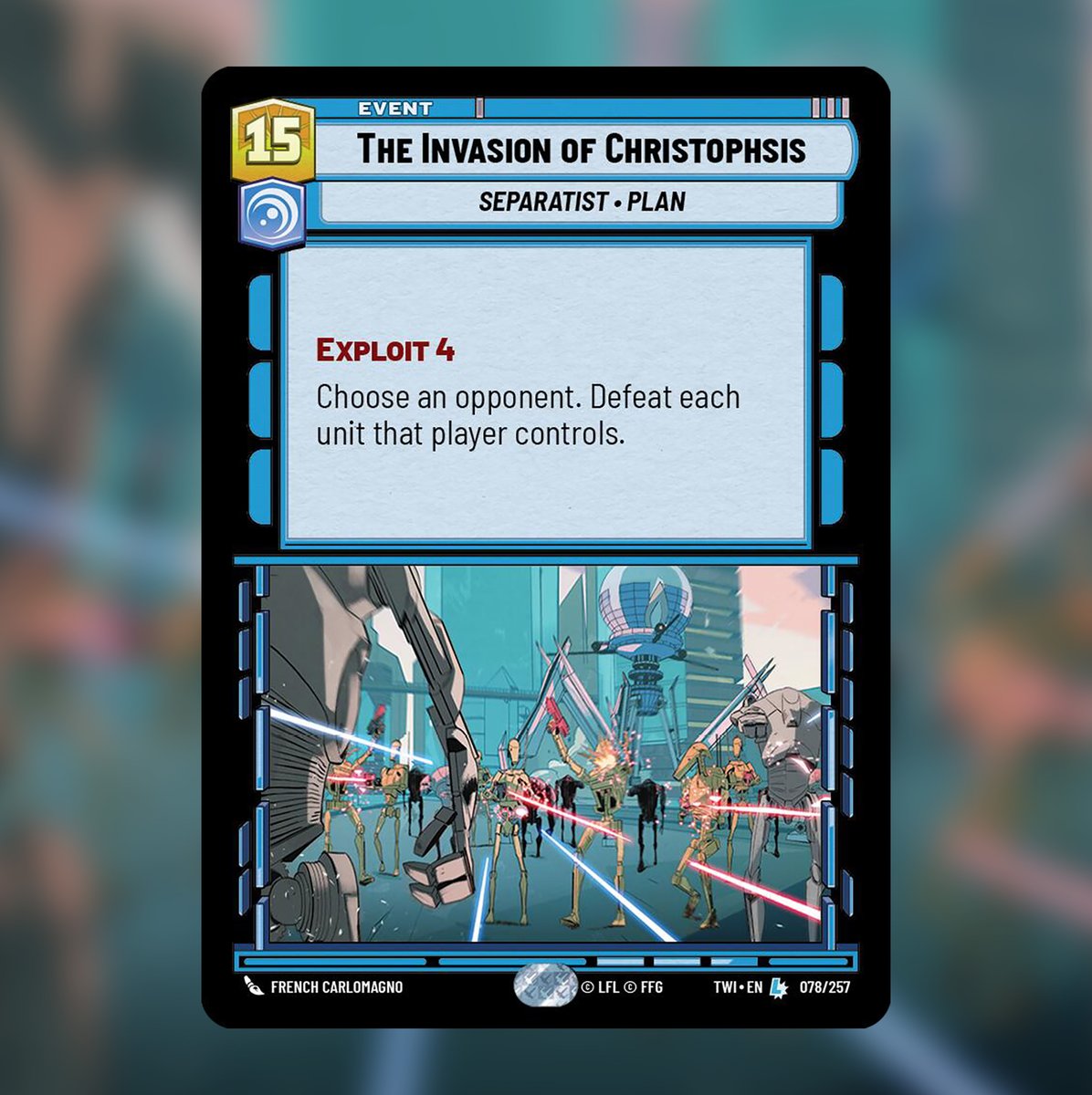 french! (@french86_) on Twitter photo Here's another Legendary card from the upcoming Star Wars Unlimited: Twilight of the Republic set, hope you like it!
#StarWarsUnlimited <a href="/UnlimitedFFG/">Star Wars: Unlimited by FFG</a> Here's another Legendary card from the upcoming Star Wars Unlimited: Twilight of the Republic set, hope you like it!
#StarWarsUnlimited <a href="/UnlimitedFFG/">Star Wars: Unlimited by FFG</a>