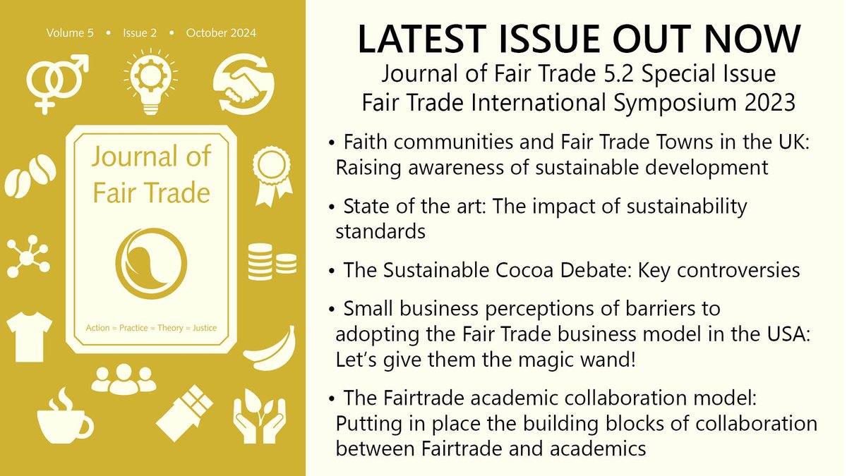 Dr Matthew Anderson (@anderson_ethics) on Twitter photo Issue 2 of <a href="/JournalFair/">The Journal of Fair Trade Society</a> special issue on Fair Trade Connections is out now.
scienceopen.com/document?vid=c… Issue 2 of <a href="/JournalFair/">The Journal of Fair Trade Society</a> special issue on Fair Trade Connections is out now.
scienceopen.com/document?vid=c…