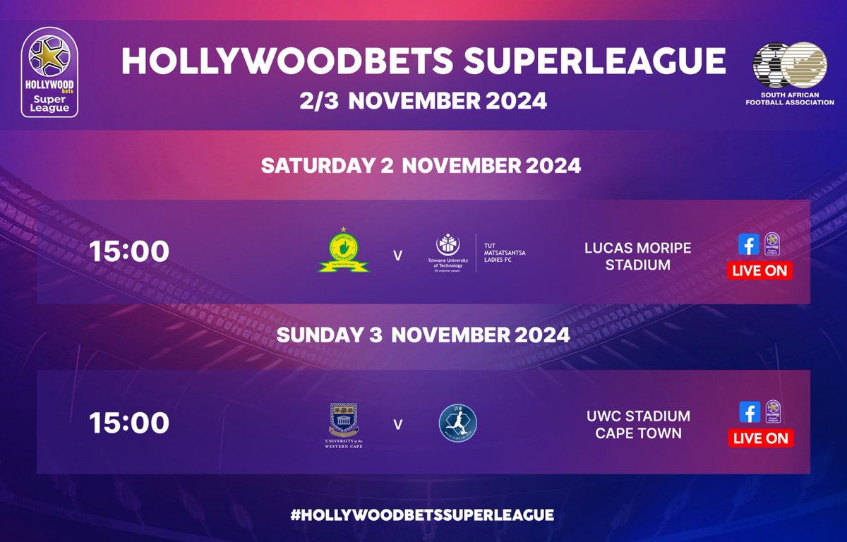 HollywoodbetsSL's tweet photo. As we look to wrap up the season we have only 2️⃣ matches this weekend in #HollywoodbetsSuperLeague 

Catch the action live on Facebook page this Saturday and Sunday 

#BekeLeBekeSL https://t.co/0VNBP2It7V