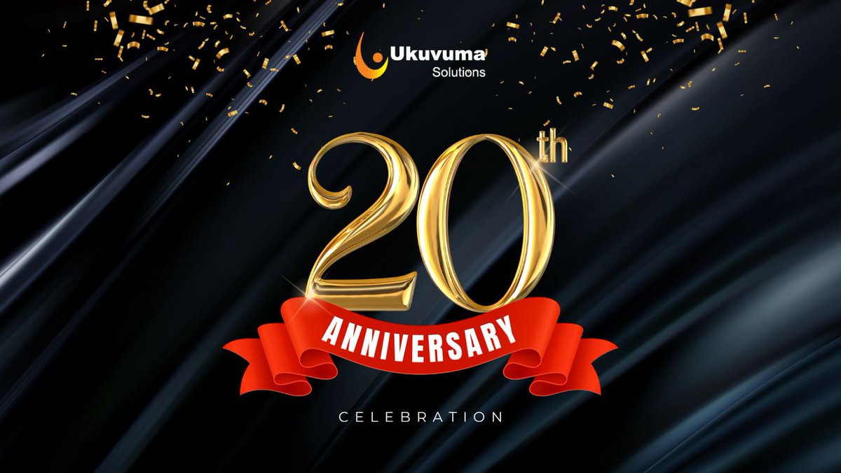 Ukuvuma's tweet photo. A special milestone for Ukuvuma as we celebrate 20 years of empowering businesses with innovative solutions! From humble beginnings to a leading force in ICT, this would not have been possible without our team and the trust of our clients. Thank you for being part of our story! https://t.co/DJFdMtd3CK