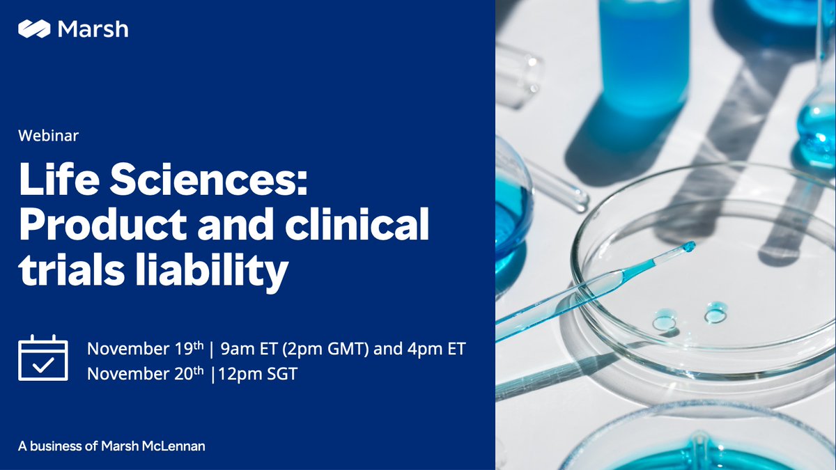 [WEBINAR] Register for one of our upcoming sessions for practical insights on navigating the dynamic insurance marketplace in the Life Sciences industry. 

bit.ly/3YaXjyR

#LifeSciences #insurance