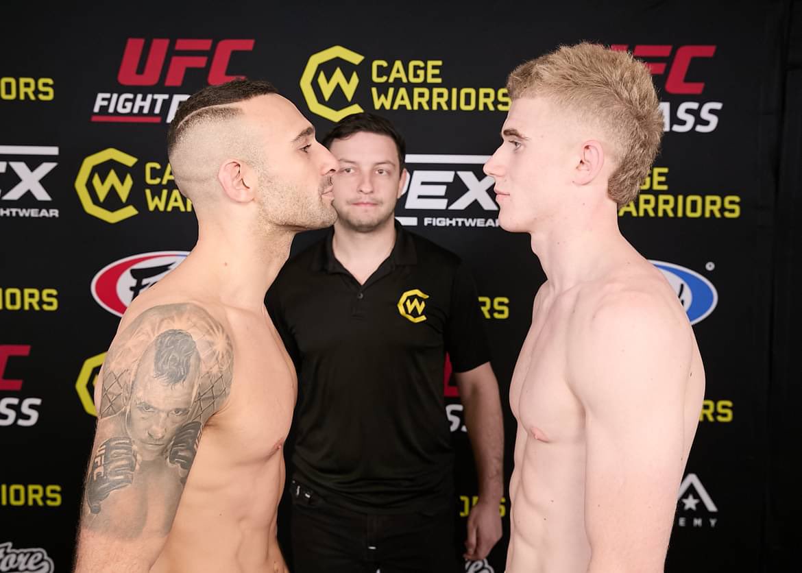 Andy Stevenson (@andyste123) on Twitter photo Conor McCarthy (2-0) officially weighed in at 155.4lbs for his <a href="/CageWarriors/">Cage Warriors</a> debut vs Gianluca Rocca (8-4) tomorrow night at #CW179 in Rome.
New chapter for the hot prospect.
The fight kicks off the card at 4pm on <a href="/UFCFightPass/">UFC FIGHT PASS</a> Conor McCarthy (2-0) officially weighed in at 155.4lbs for his <a href="/CageWarriors/">Cage Warriors</a> debut vs Gianluca Rocca (8-4) tomorrow night at #CW179 in Rome.
New chapter for the hot prospect.
The fight kicks off the card at 4pm on <a href="/UFCFightPass/">UFC FIGHT PASS</a>