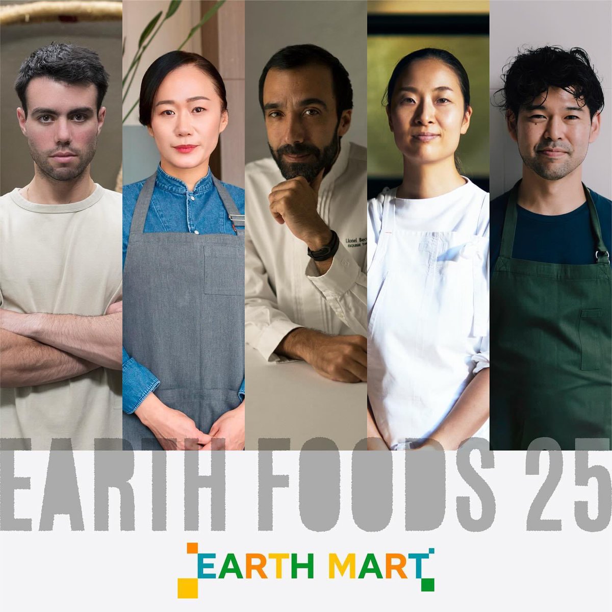earthmart_'s tweet photo. EARTH FOODS 25を料理する気鋭のシェフ5名決定!
#EXPO2025 #大阪関西万博 #EARTHMART #earthfoods25 #小山薫堂
#リオネルベカ #LionelBeccat #ESqUISSE #サンティアゴフェルナンデス #SantiagoFernandez #MAZ #石坂秀威 #SEAVEGETABLE #加藤峰子 #FARO #桑木野恵子 #里山十帖 https://t.co/3T74JuZqo5