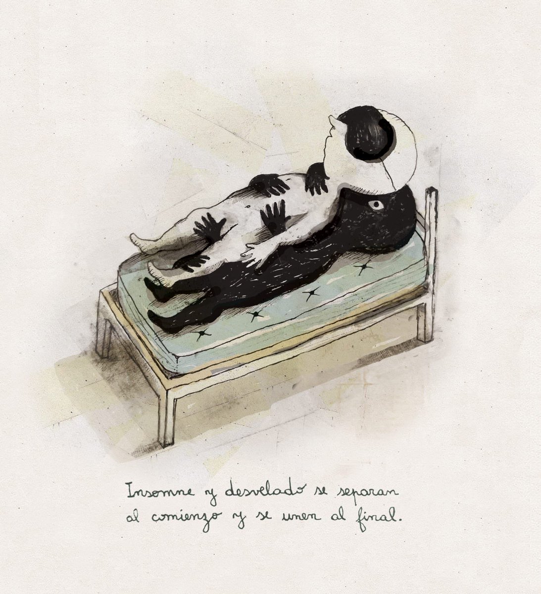 Insomne y desvelado se separan al comienzo y se unen al final.