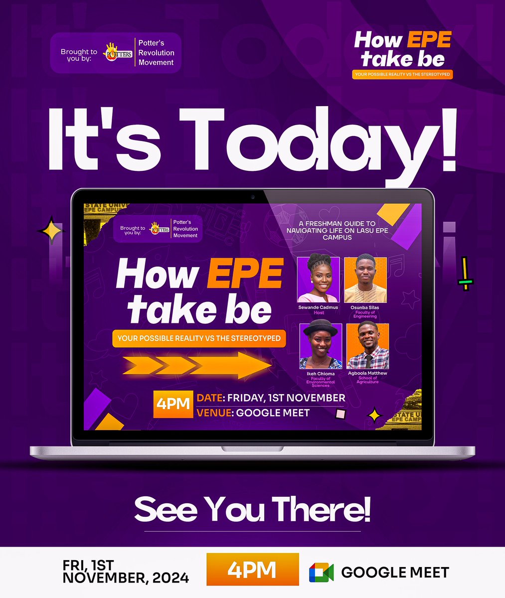 prm_epe's tweet photo. The Wait is finally over! 🎉
It’s today!! November 1st, 2024
Time: 4pm WAT
Venue: Google Meet

Here's the link to join this amazing program👇🏽👇🏽
 https://t.co/8VzQ5ckzbC

Don't miss this chance to set yourself up for success! 🚀 Set your time and join us! https://t.co/UsTCiIdFLG