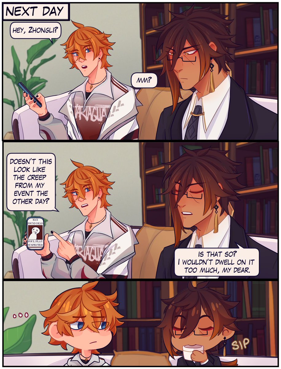 JOSTAFAR's tweet photo. zhongli definitely had nothing to do with that. (idol tartaglia and mafia zhongli for #ZCLaction!) #zhongchi https://t.co/0JdYB0ghc8
