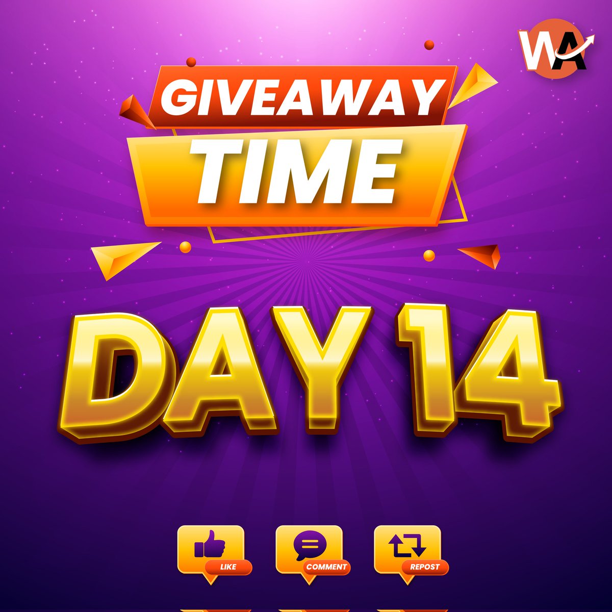 Day 14 of the $6,000 Giveaway 🤑🤑 

To celebrate the #BullMarket, I will do a daily giveaway of $200 ($50 each to 4 people) for the next 17 days.
 
I don't want my community to waste time on TAP TAP games.
 
Instead, you can follow the simple steps and win every day.
 
Here's