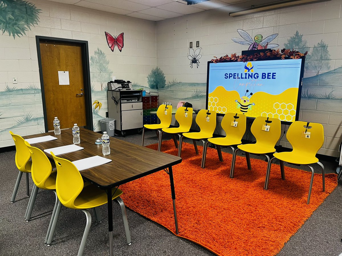 AESEaglesRead's tweet photo. Ahh!! Today’s the day! 🤩 Pretty soon, these chairs will be filled with @AustellEagles top spellers for our school spelling bee! We are so excited in the Nest this morning! 🐝🧡 @COBB_ELA #AustellSOARS https://t.co/NI2lI5QJss