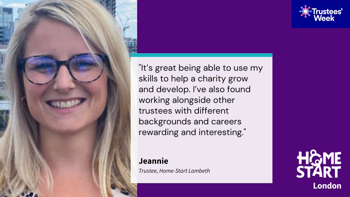 🌟 Happy Trustees’ Week! 🌟 This week we are celebrating all the brilliant Home-Start trustees making a difference in London. Find out what being a trustee at @homestartlam means to Jeannie 👉  home-startlondon.org/a-day-in-the-l…  #TrusteesWeek @homestartuk