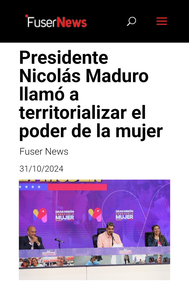 Ysakaden's tweet photo. Con motivo del primer aniversario de la Gran Misión Venezuela Mujer (#GMVM), el Presidente Nicolás Maduro instó a territorializar el poder femenino en todas las comunas del país. https://t.co/8GXvjffEKR