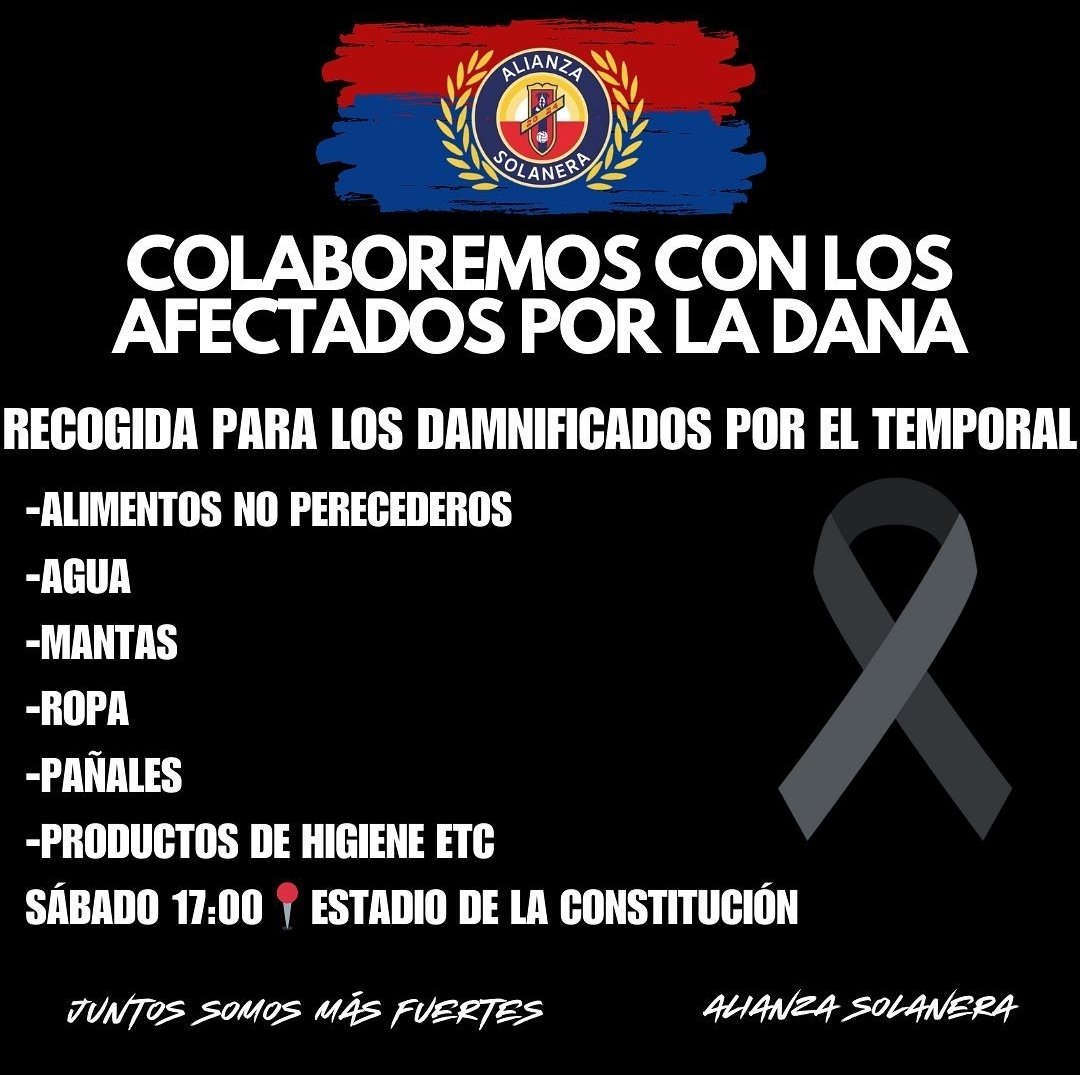 Yeclano_dptvo's tweet photo. 🤝💙🏘️❤️💪

🏟《 Enorme iniciativa de #AlianzaSolanera, a los cuales les daremos todas las facilidades para poder desarrollarla, mañana a partir de las 17h en la entrada de La Constitución》🔛

‼️No les podemos fallar‼️

#GraciasAfición 📢 #SinTiNoSoyNada https://t.co/sigdJSlp8m