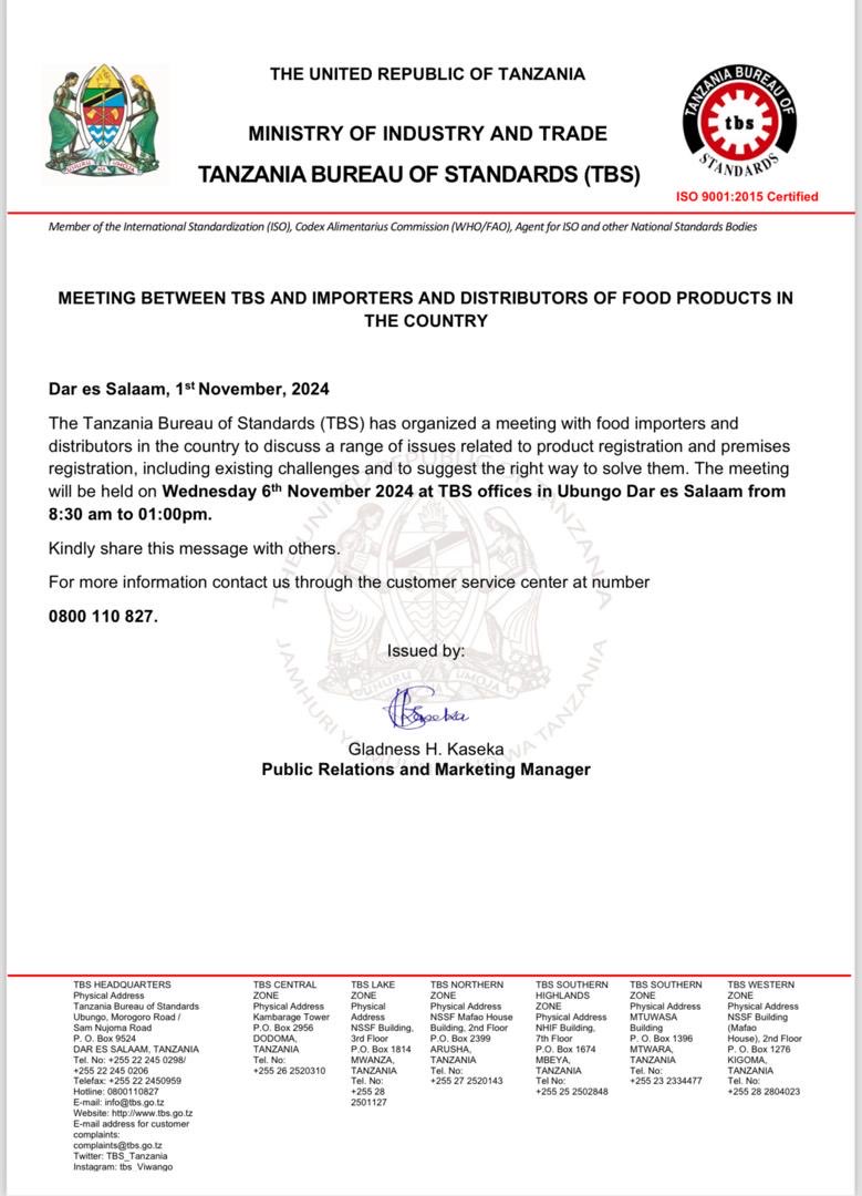 MEETING WITH FOOD PRODUCTS IMPORTERS AND DISTRIBUTORS