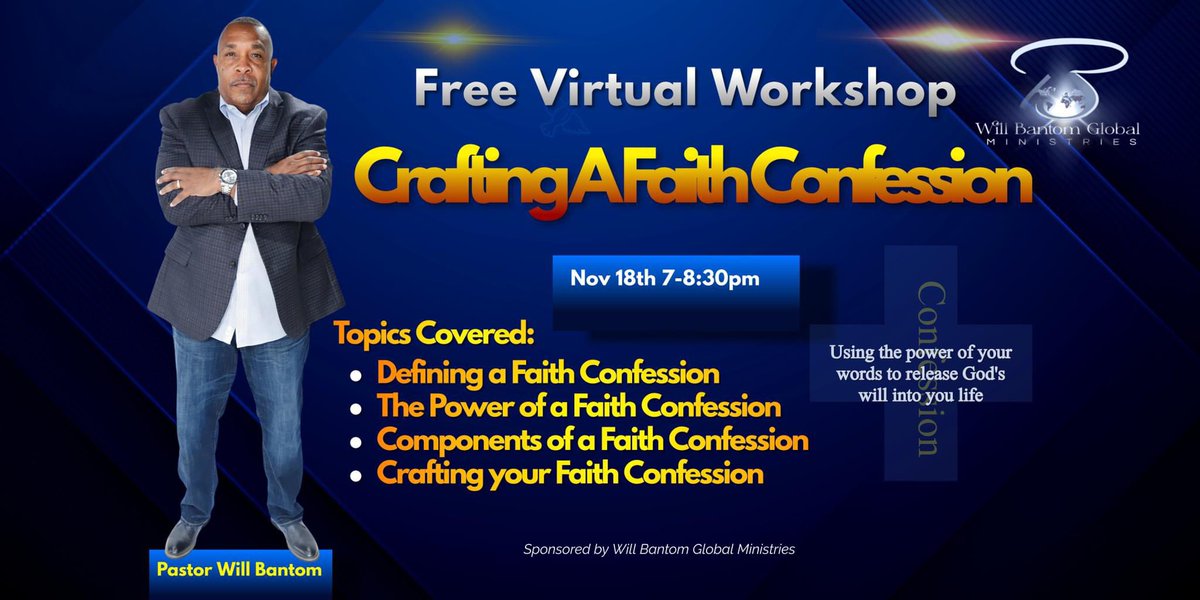 wtbantom's tweet image. Learn to align your words with God's promises and tap into the power that releases His will into your life.      Secure your spot today                                             
williamtbantom.com/events-2-1