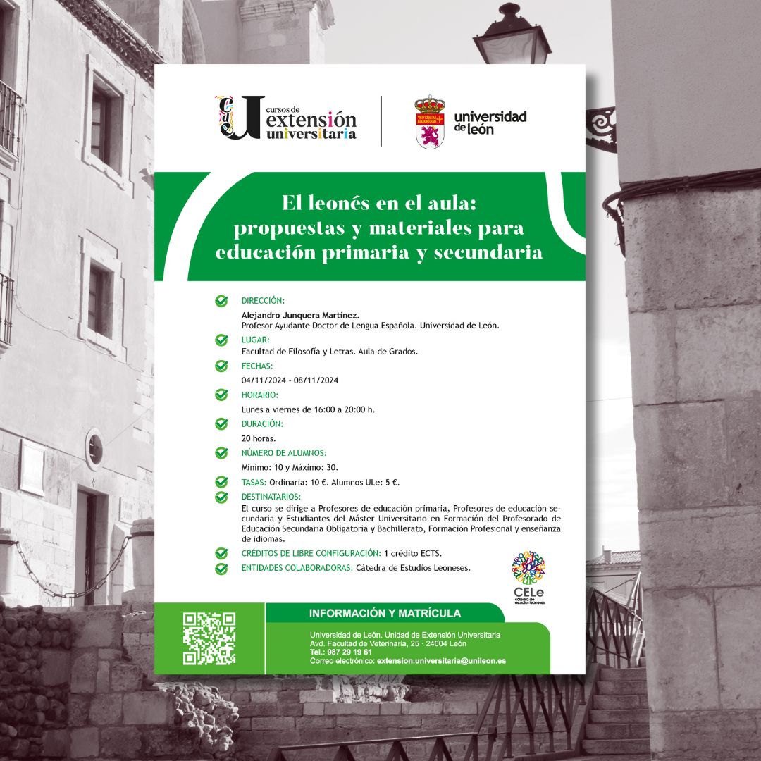 unileon's tweet photo. 📢@cele_unileon forma a profesores de Primaria y Secundaria en llionés para impulsar su implantación en las aulas.

⚠️ Plazas limitadas. No pierdas la oportunidad! 
https://t.co/exLZzMeJH7
También puedes enviar un correo a extension.universitario@unileon.es https://t.co/UlKPrxDUK8