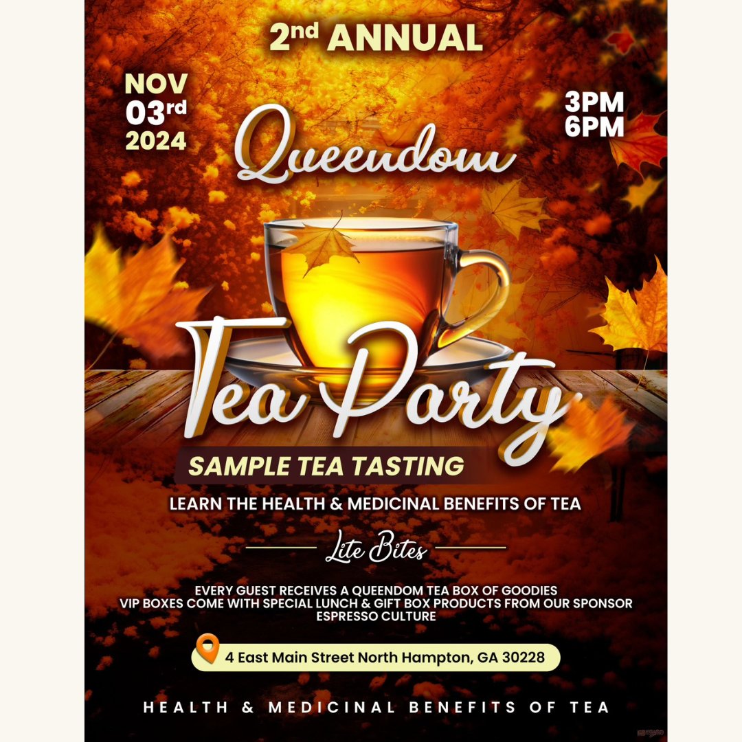 enrich_program's tweet image. We’re so excited to support this amazing upcoming community event: The Queendom Tea Party! This event offers meaningful conversations around the medicinal benefits of teas, tinctures, and herbs. Seats are limited, so scan the QR code to secure your ticket! #QueendomTeaParty2024