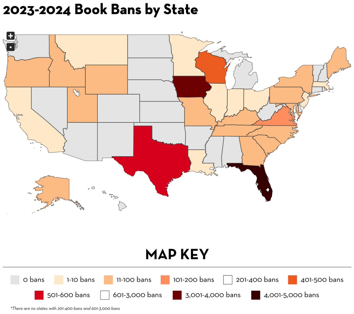 New Data From PEN America: Public School Book Bans in US Increase 200% For 2023-2024; 4,231 Titles Targeted; Total Book Bans Since 2021 Now Close to 16,000 ow.ly/vTlv50TXWhI #libraries #books #bookbans <a href="/PENamerica/">PEN America</a>