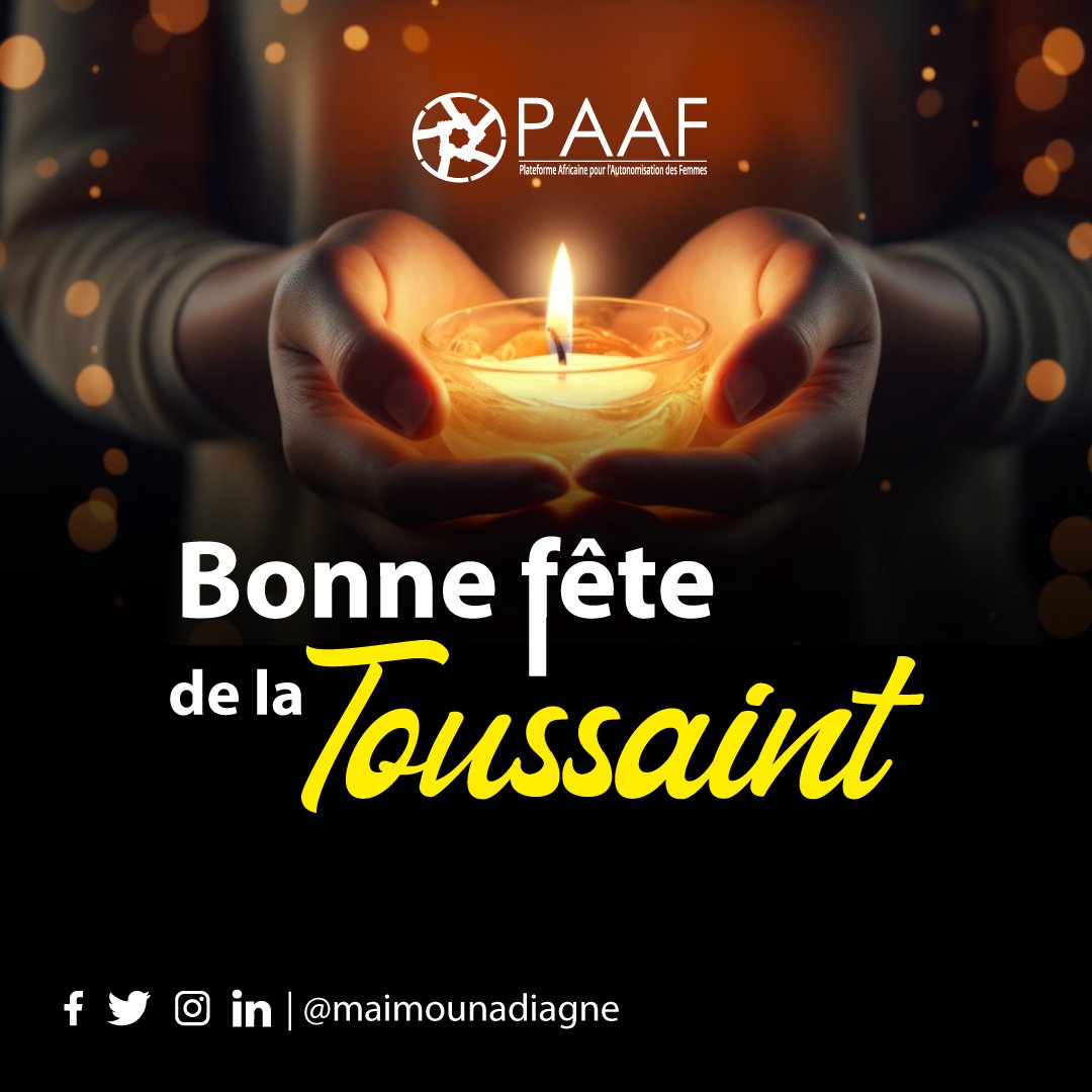 MaimounaDiagne8's tweet photo. Bonne fête de la Toussaint à toute la Communauté Chrétienne !
#MaimounaDiagne #PAAF #ISEMS #kebetu #Toussaint https://t.co/8oWA5fr7Wh