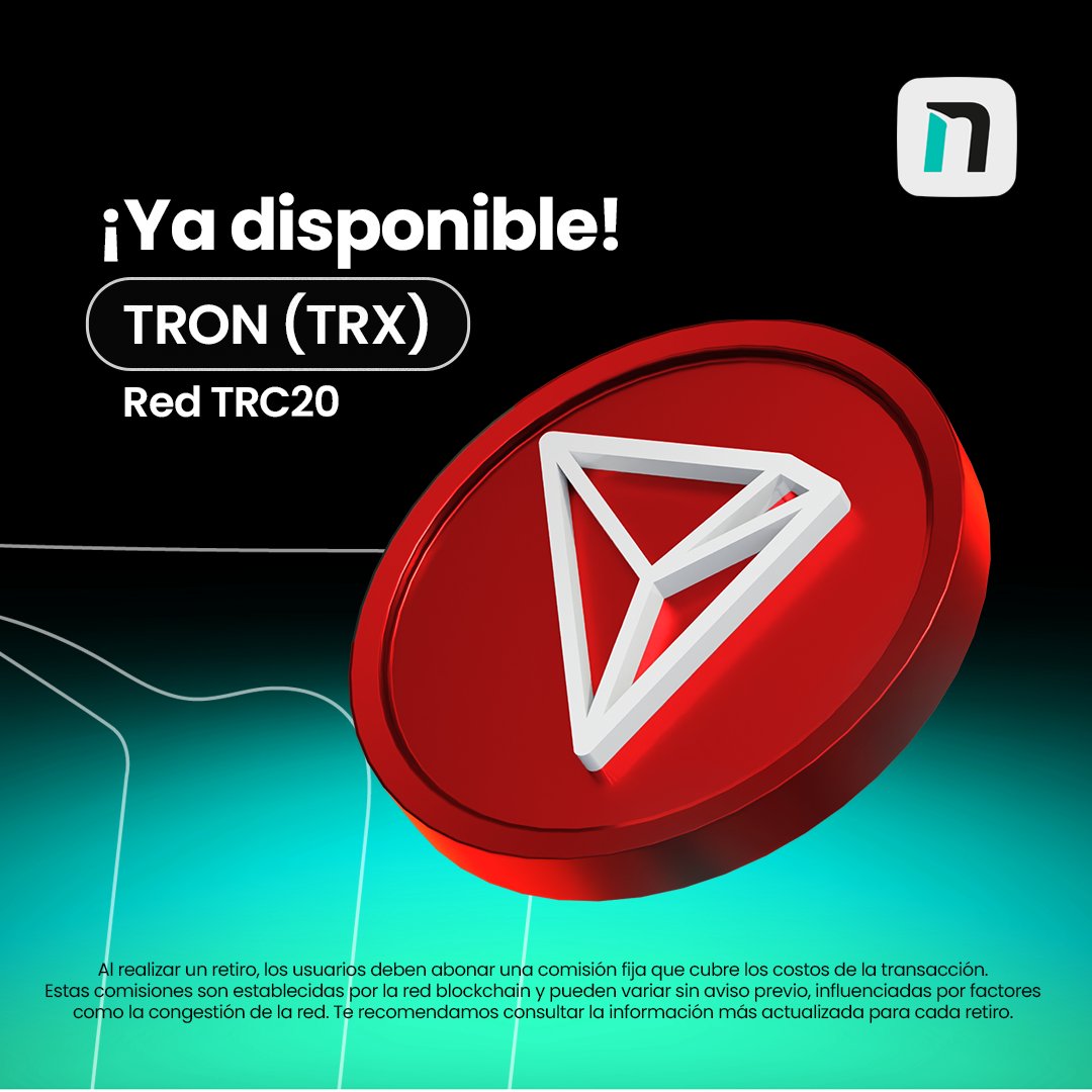 helloNobaCash's tweet photo. TRON ya está DISPONIBLE en Noba! 🚀 

Una de las redes más eficientes del ecosistema, con un diseño único que garantiza transacciones rápidas y económicas. 

¡Aprovecha todo el potencial de TRON en Noba Cash! 💸✨

#NobaCash #TRON #Fintech #TransaccionesRápidas #Criptoinnovación https://t.co/DVNQOj4WyI
