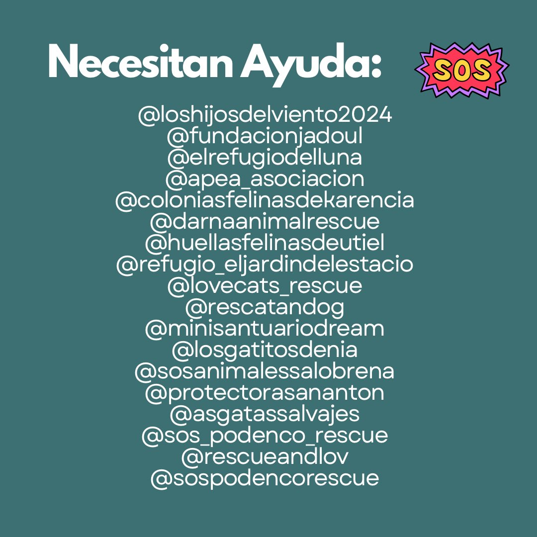 Carolin37194465's tweet photo. Santuarios y refugios que necesitan ayuda #dana #valencia #refugio https://t.co/a4TGKmI252