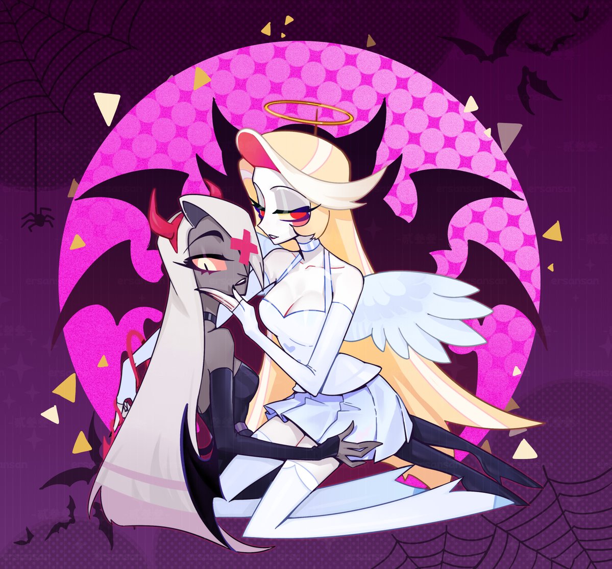 🎃Halloween in hell!!🎃#hazbinhalloweenweek #Lucilith  #luciferxlilith   #chaggie