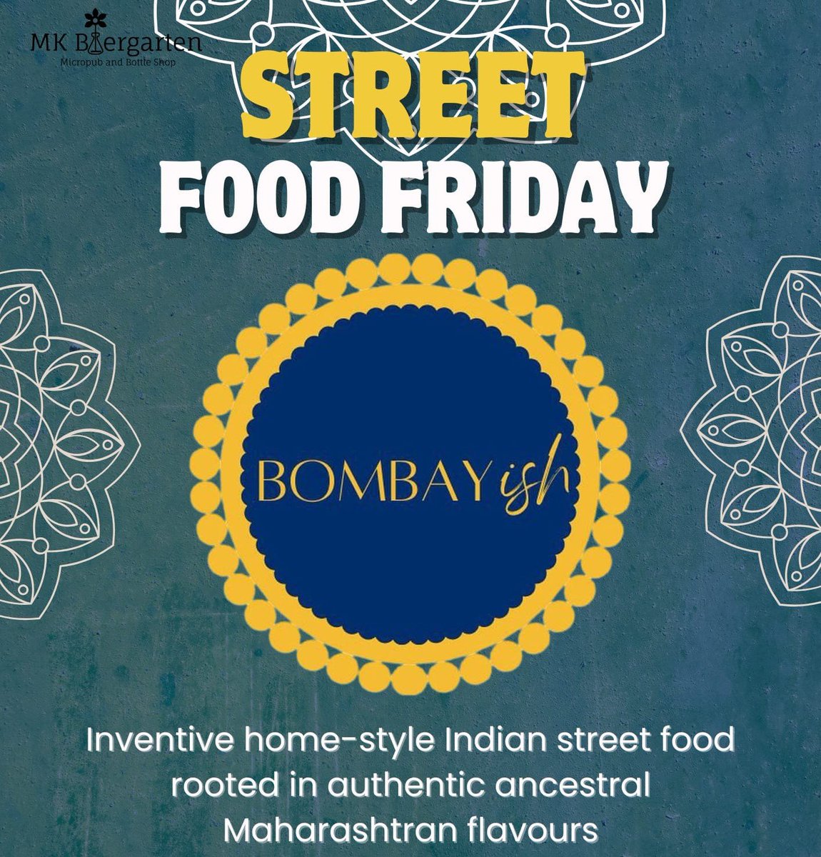 🍴Street Food Friday!🍴

We're super excited to be joined by @BombayishUK tonight for the first time here at MK Biergarten. They'll be dishing up their inventive home-style Indian street food from 5-9 tonight! This promises to be a good one... 🤤