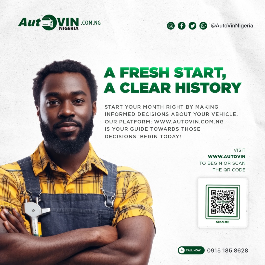 autovinnigeria's tweet photo. A new month, A new beginning: Start your month right by making informed decisions about your vehicle.
Autovin platform is your guide towards those decisions.
BEGIN TODAY: Visit https://t.co/zX6D43jCns now!
#happy #new #month #autovin https://t.co/DPIP0JCiXn