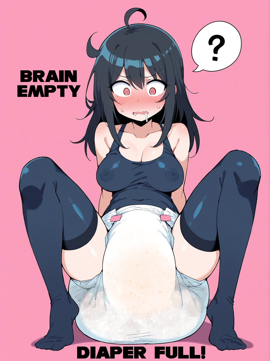 Brain Empty Diaper Full - #Accident #abdlcomic #diaperart #オムツ女子