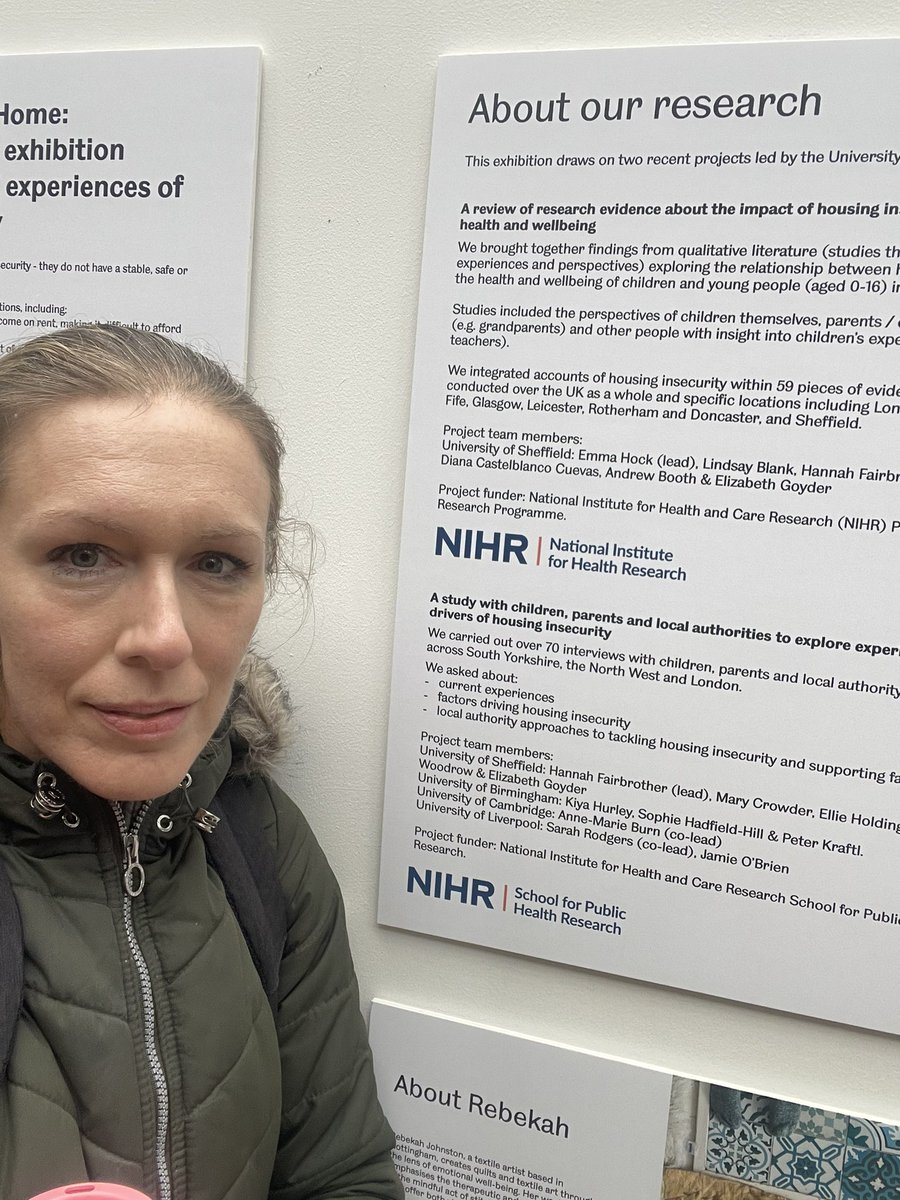 EmmaEversonHock's tweet photo. If you’re in Sheffield visit The Fabric of Home exhibition at the Winter Gardens this weekend. Based on the research of my colleague @hbfairbrother, featuring findings from a review we did along with @lliandme @AndrewB007h @SCHARRSheffield @shefunihealth https://t.co/mzvm2P5r1R https://t.co/eICFh1DmqI