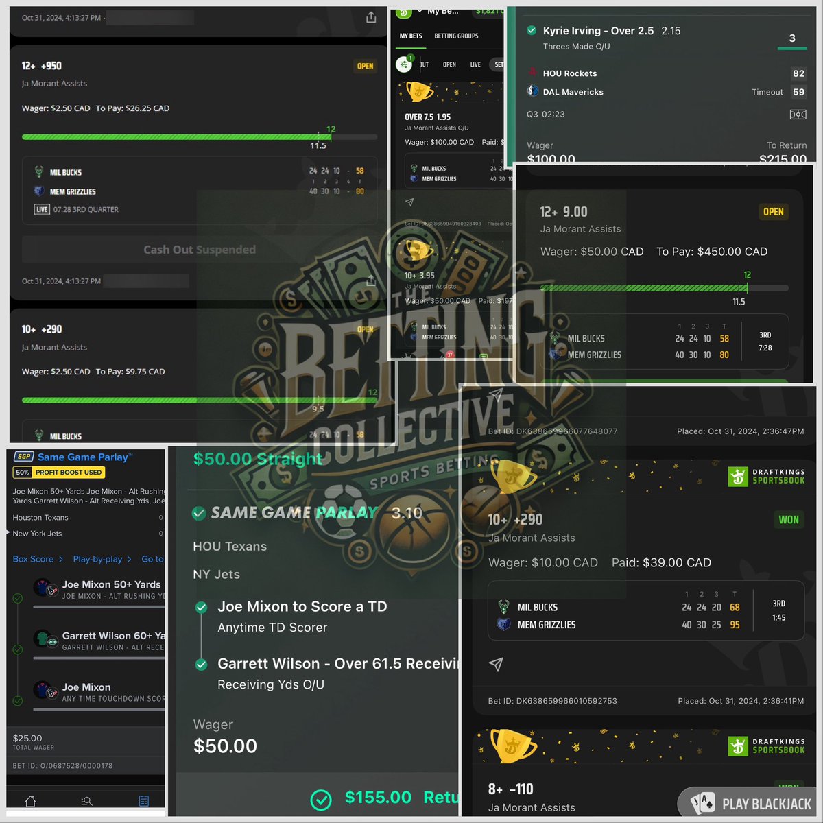 First day in our paid server ✅

Another green day 🔥

Our data gurus signalled it was a big Ja Morant AST day and our members reaped the rewards 

Sign up for our FREE 3-day trial and make back MONTHS of renewals in just one day - join the winning team

whop.com/thebettingcoll…
