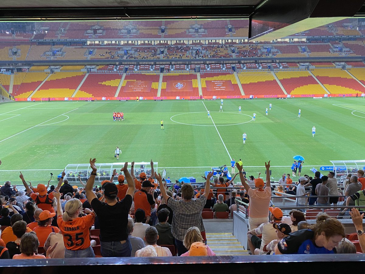 Awesome to be at the inaugural Football Queensland Convention, kicking off tonight with Brisbane Roar FC facing Sydney FC at Suncorp Stadium. 🏟️⚽️

Great energy and fantastic hospitality in the Sunset Lounge, and I’m absolutely loving this season’s Roar kits. 🧡💙