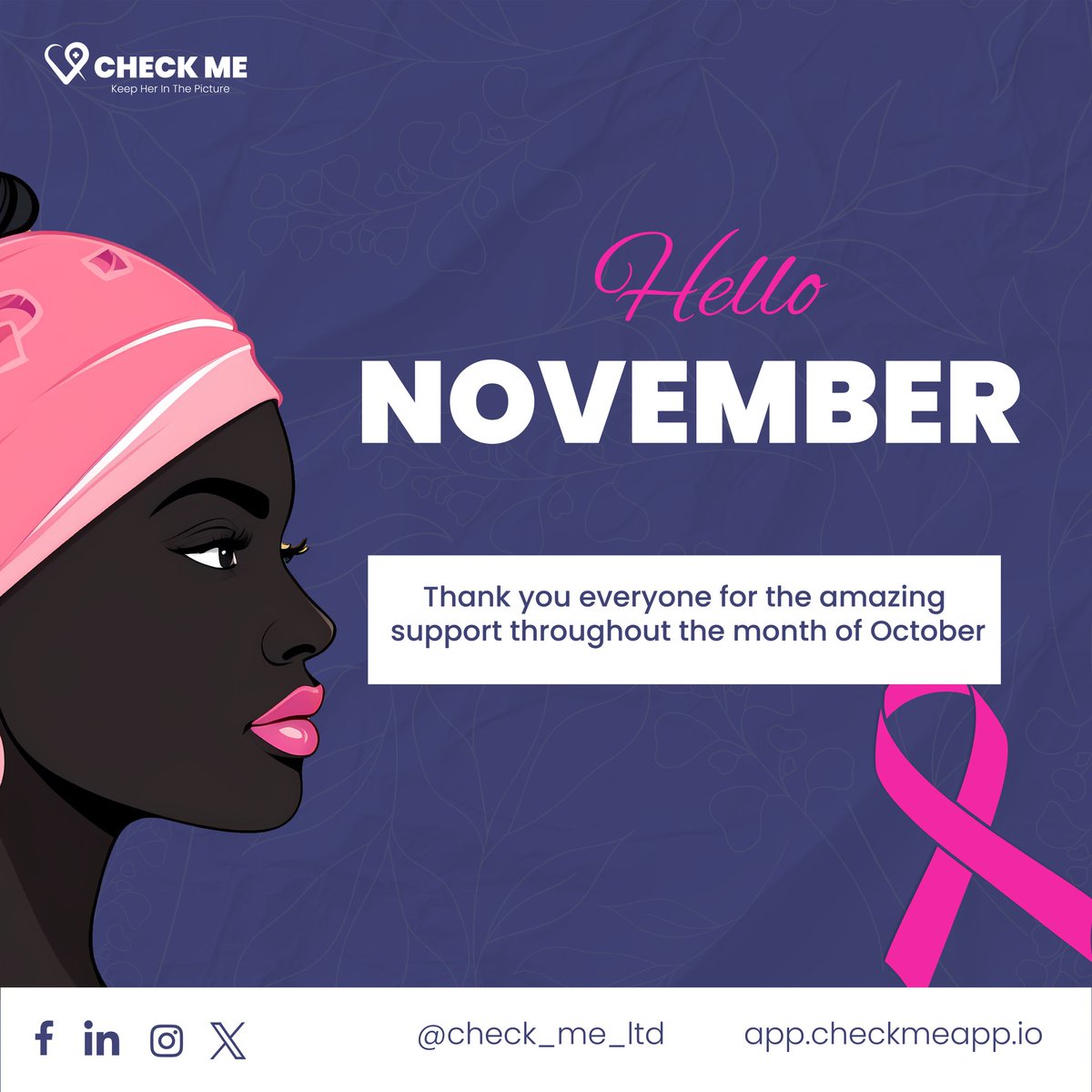 Happy New Month! Goodbye, Pink October 🎀

☺️As we welcome a new month we bid farewell to Pink October, carrying forward the awareness and strength in the fight against breast cancer.
🤝Let’s continue this journey together, making every month impactful for health

 #HappyNewMonth
