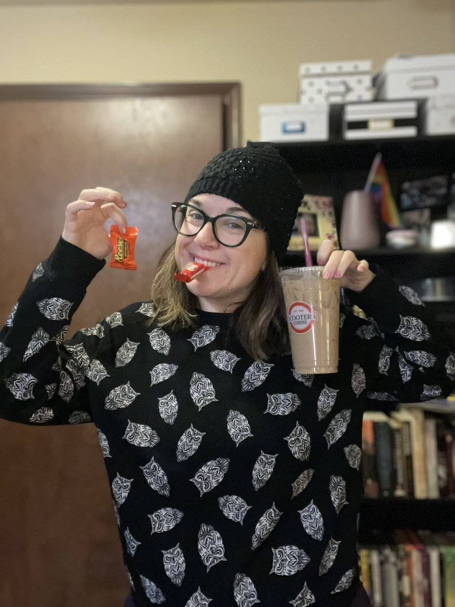 ‘Who’ says candy isn’t part of a balanced breakfast? The day after Halloween if you’re not having candy for breakfast you’re doing it wrong. 🍫🍬 Happy #IcedCoffeeFriday   <a href="/scooterscoffee/">Scooter's Coffee</a>