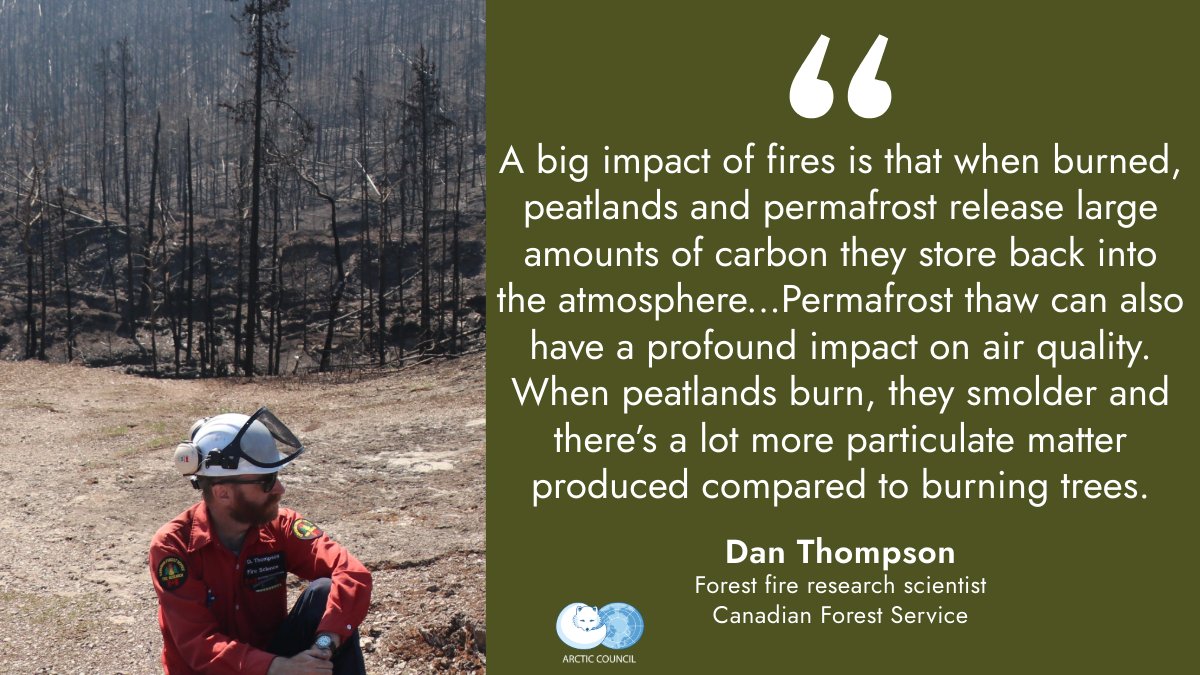 🔥What happens when fire meets ice in the Arctic?❄️

#Wildfires can have a major impact on the #cryosphere as it accelerates permafrost thaw &amp; releases massive amounts of greenhouse gases. Learn more in this interview with <a href="/CAFF_Arctic/">Conservation of Arctic Flora and Fauna (CAFF)</a> expert Dan Thompson: arctic-council.org/news/impacts-o…