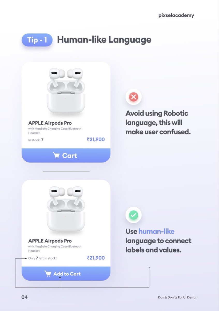 UiSavior's tweet image. 50 UI Design Tips by pixselacademy, Let's level up our design game! 💪
Complete thread 🧵 👇 #UIDesign #Tips #DesignTwitter