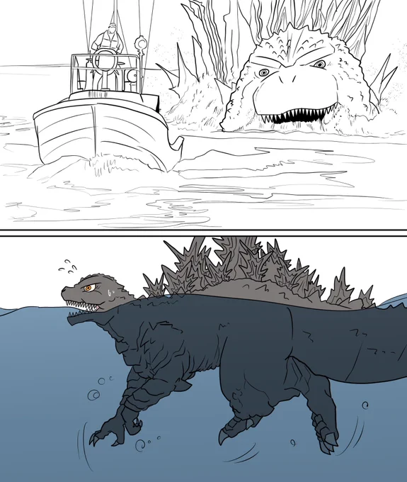 犬かき…ではありません

#ゴジラマイナスワン 