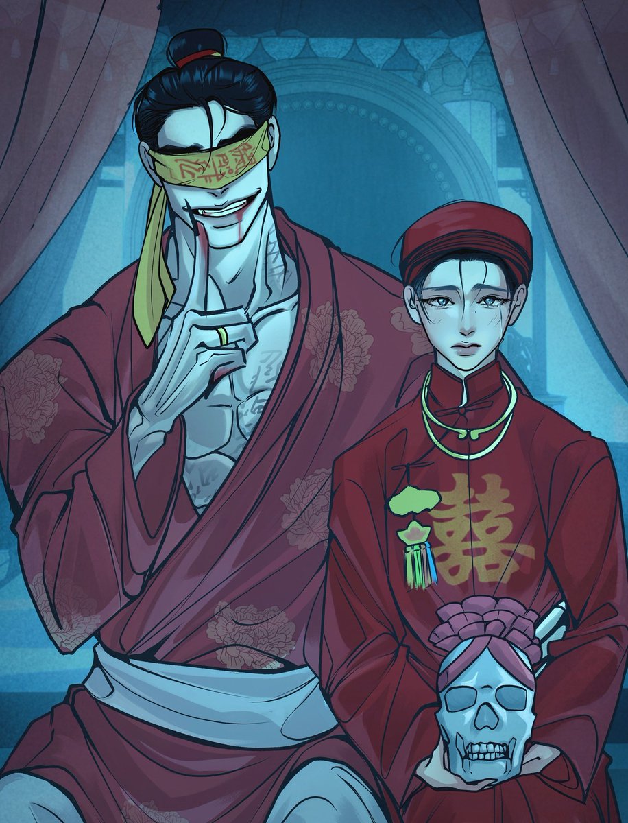 I think i am too late for Halloween lol but happy Halloween guys.
A ghost wedding~ 👺👻