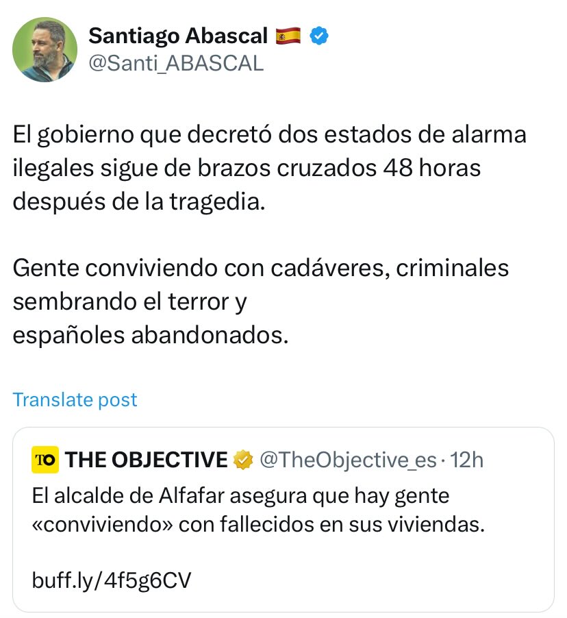 Hay que tener el rostro de hormigón armado y una bajeza moral infinita para decir esto después de denunciar el estado de alarma en 2020.

Qué putísimo asco.