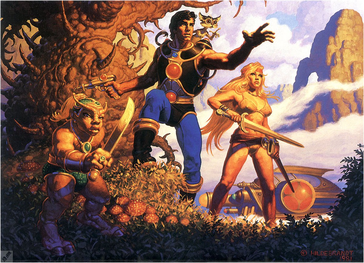 #SciFiDaily RIP Greg Hildebrandt, who died yesterday. He and his late brother Tim were to high fantasy art what Frank Frezetta was to swords &amp; sorcery. In Greg's honor, picked one of my favorite Brothers Hildebrandt for today's post. The world has lost a prodigious talent.