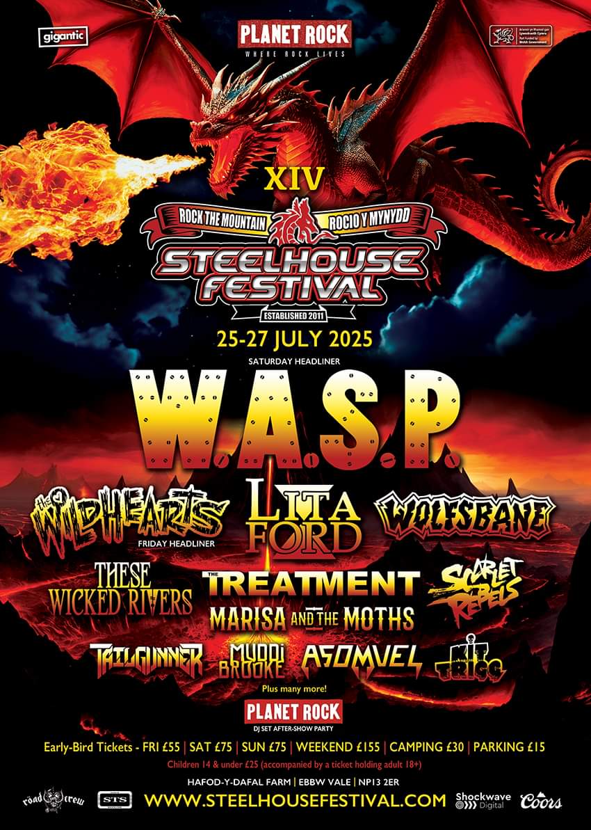 MTMNAE's tweet photo. @SteelhouseFest announce an incredible lineup for 2025 ft @MTMNAE favourites ▪︎ @WASPOfficial ▪︎ @litaford ▪︎ @TheTreatmentUK ▪︎ @Marisa_Moths ▪︎ @MuddiBrooke as well as the mighty #Asomvel returning to South Wales next year 🏴
Info & tickets ☆ https://t.co/ITvRSuxwTV https://t.co/kXxKzKbqqk