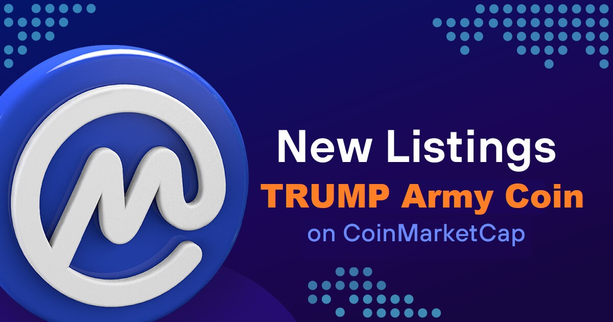 TrumpArmyCoin's tweet photo. 🚨 Breaking News for Trump Army 🚨 
#TrumpArmyCoin officially listed on CMC
https://t.co/tN2rpRikC4
An important milestone in our journey to 1B market cap! 🚀🚀 https://t.co/gu6M4CZaUd