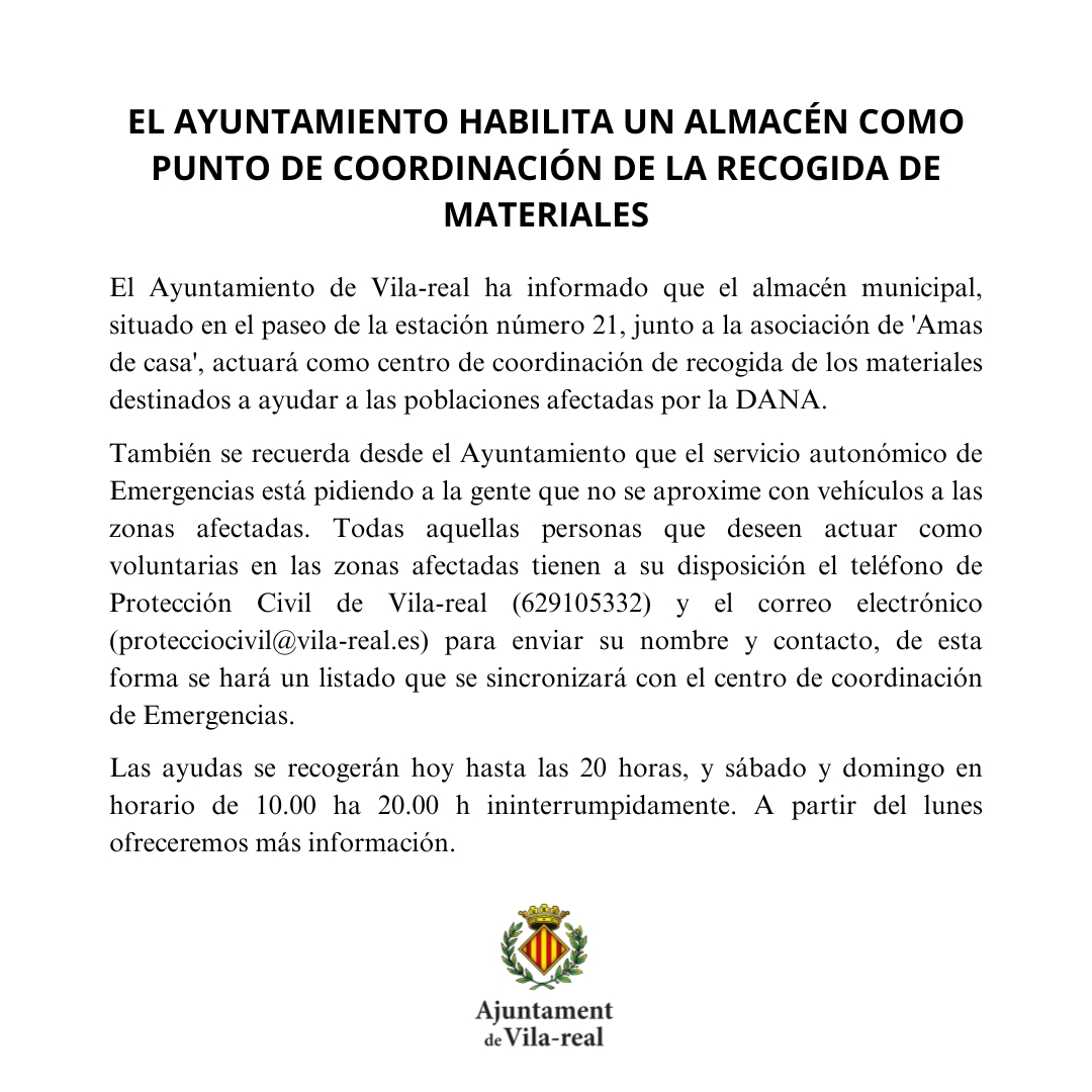 Si voleu ajudar a les poblacions afectades per la DANA, ací us deixem informació de com fer-ho. 👇

--------------------------------

Si queréis ayudar a las poblaciones afectadas por la DANA, aquí os dejamos información de cómo hacerlo. 👇