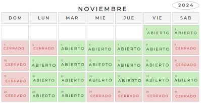 Please view our clinic hours for November 2024
Consulte el horario de nuestra clinicas para Noviembre 2024