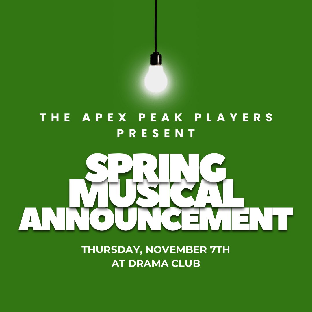 👀

<a href="/ApexHighSchool/">Apex High School</a> <a href="/apexcougarclub/">Apex Cougar Club</a> <a href="/ApexPSF/">Apex Public School Foundation</a> <a href="/apexhsathletics/">Apex Athletics</a> <a href="/townofapex/">Apex, NC</a> @OurTownApexNC <a href="/WCPSS/">Wake County Public School System</a> <a href="/WCPSS_Arts/">WCPSS Arts Education</a>